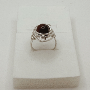 Red Crystal Stainless Steel Wire-Wrapped Ring