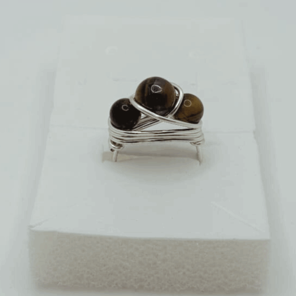 TripleTiger Eye - Handmade Stainless Steel Ring