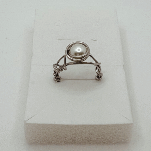 Handmade Pearl Ring with Stainless Steel wire
